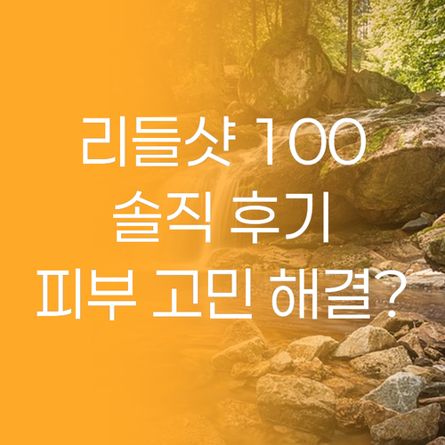 VT 리들샷 100 후기 피부 고민 