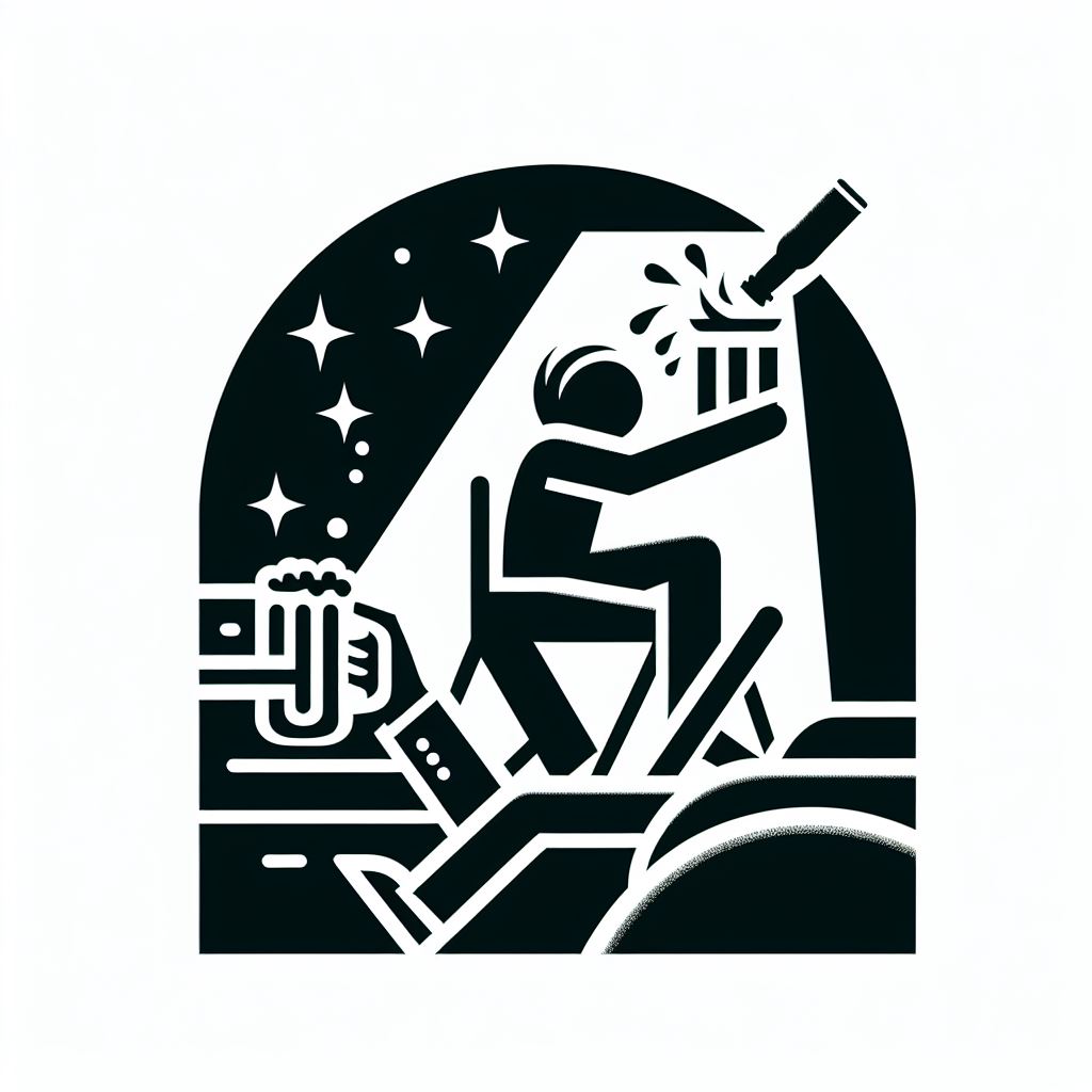 운전석에서 취한 남성 아이콘