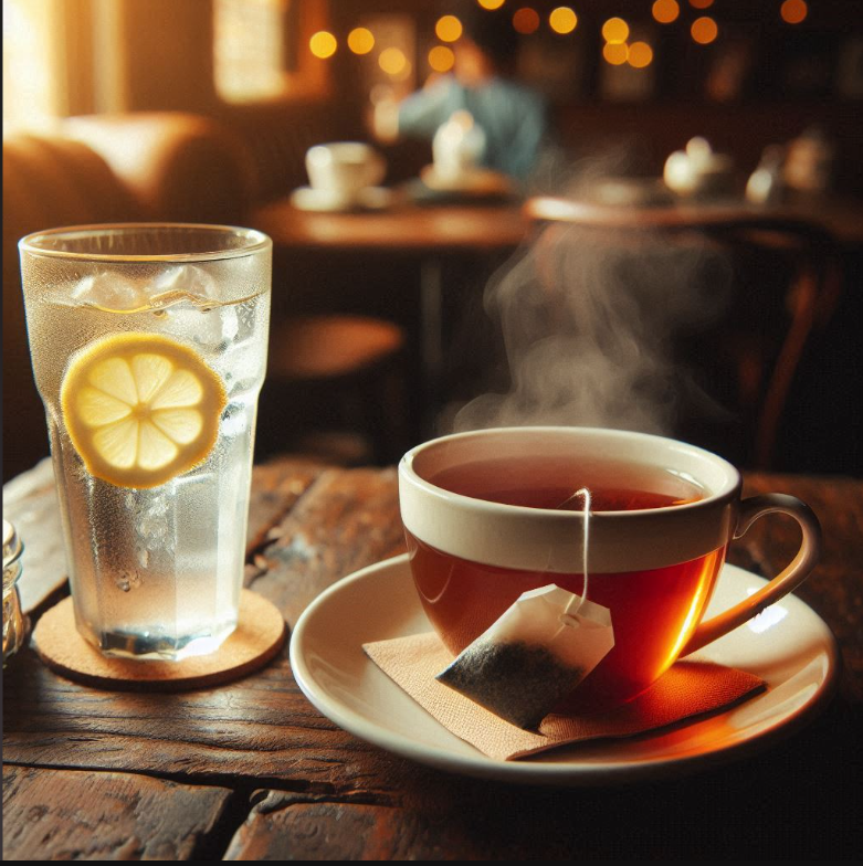 따뜻한 차 마시기