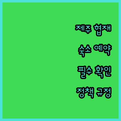 제주 협재 숙소 예약 전 필수 확인 