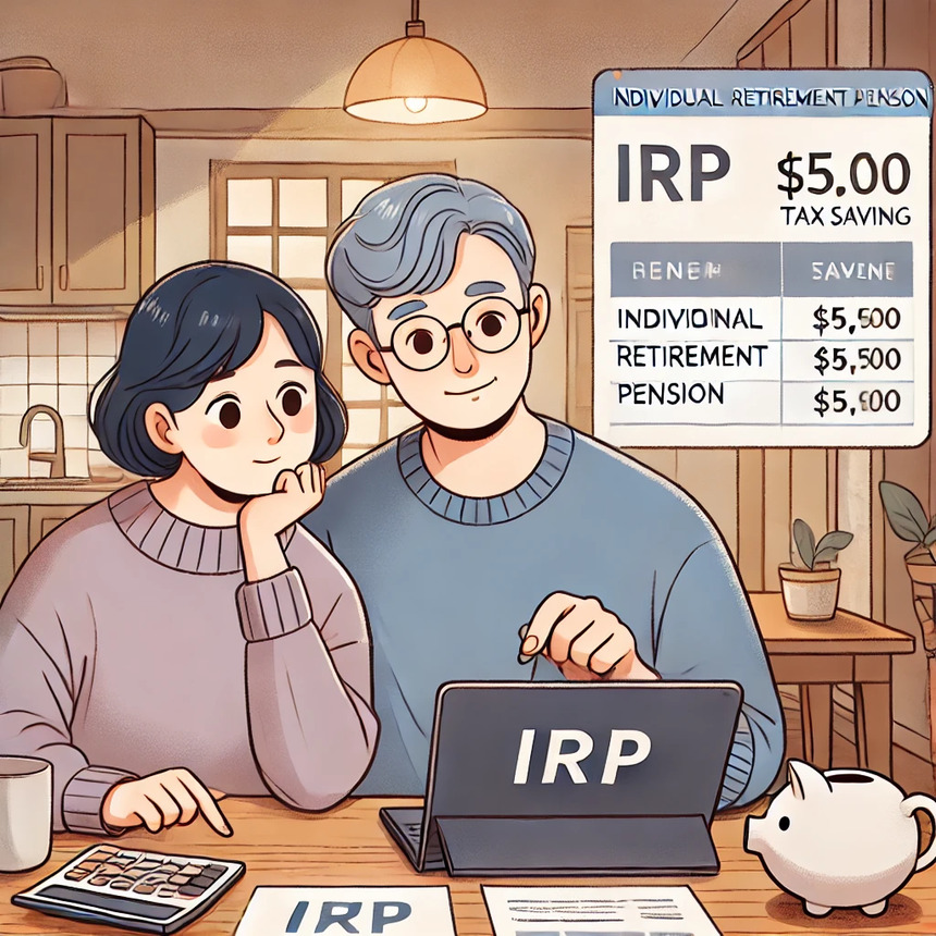 IRP 세금 혜택을 함께 검토 중인 중년 부부