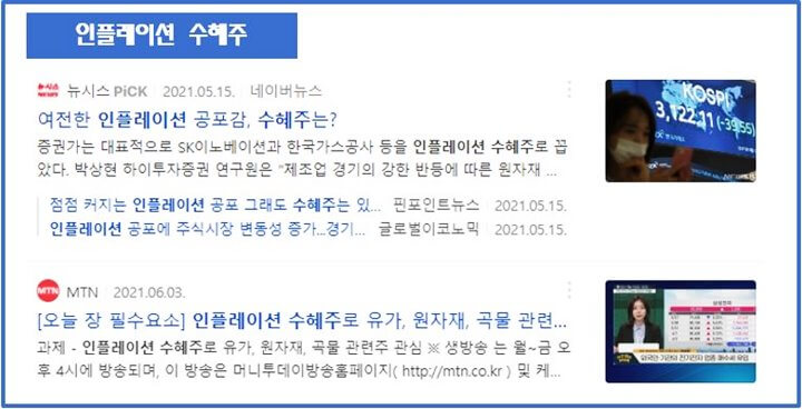 인플레이션-수혜주-기사