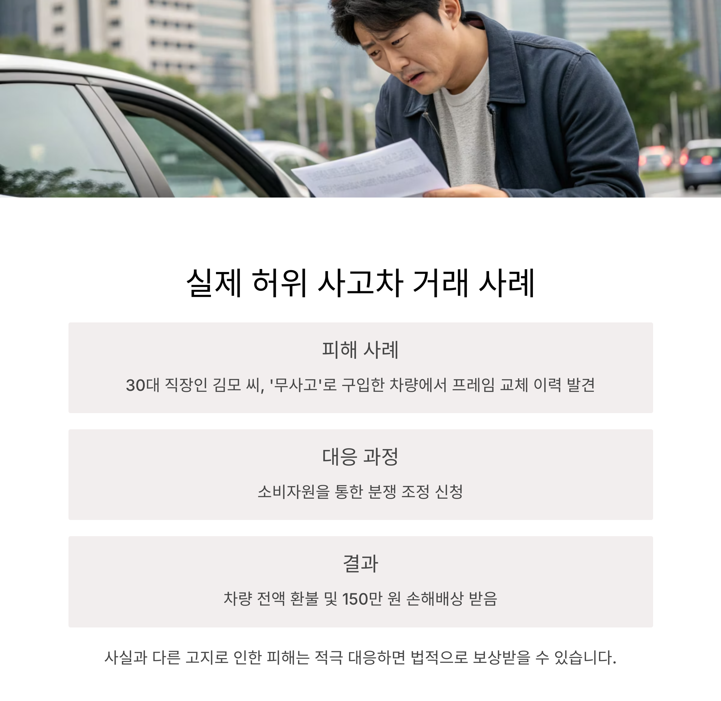 허위 사고차 거래 사례