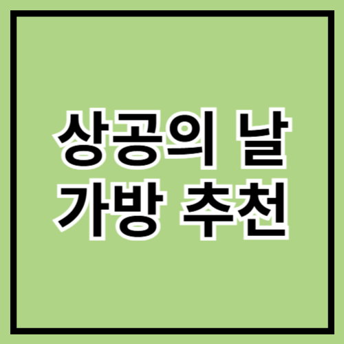 🎒 상공의 날 기념! 비즈니스 & 실용성 갑 가방 추천 💼✨