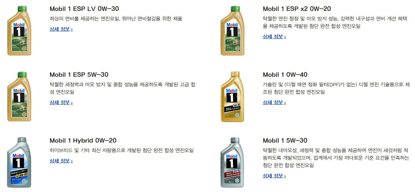 엔진오일 교환주기 추천제품 공임나라 엔진오일 교체비용