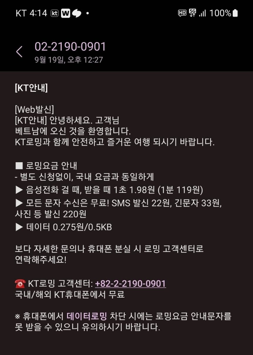 로밍 서비스