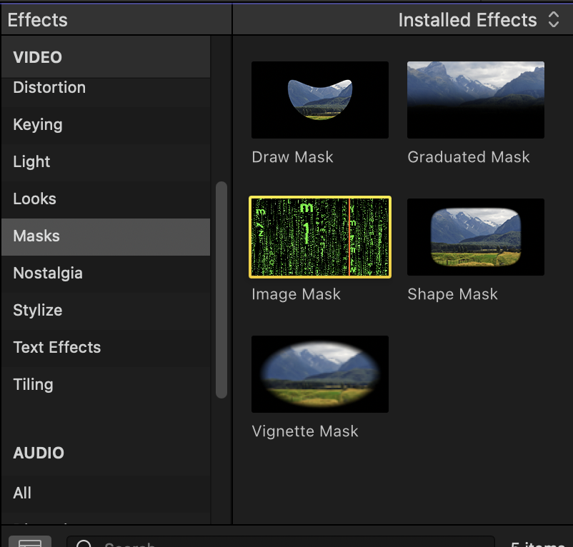 이펙트 목록 Image Mask