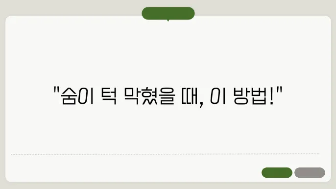 코가 막힐때 대처법