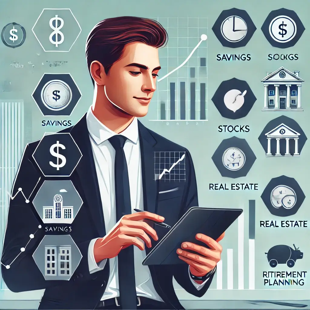 저축, 주식, 부동산, 노후 대비 등의 금융 전략과 분석적인 분위기가 반영되어 있어요