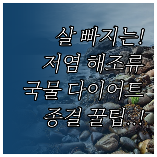 저염 해조류 국 다이어트 식단 구성과..