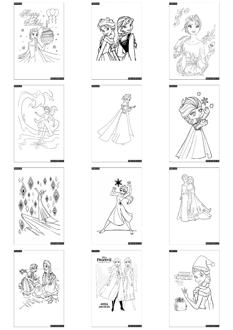 엘사 색칠공부 도안