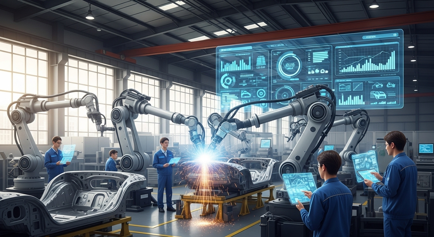 advanced robotic arms guided by AI vision systems