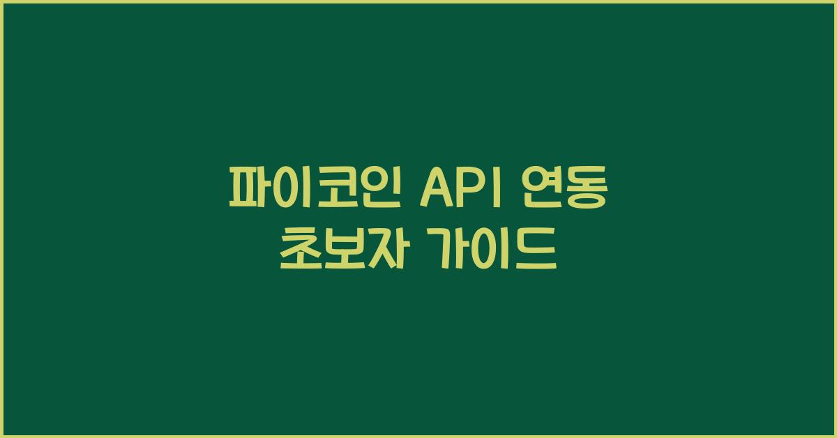 파이코인 API 연동