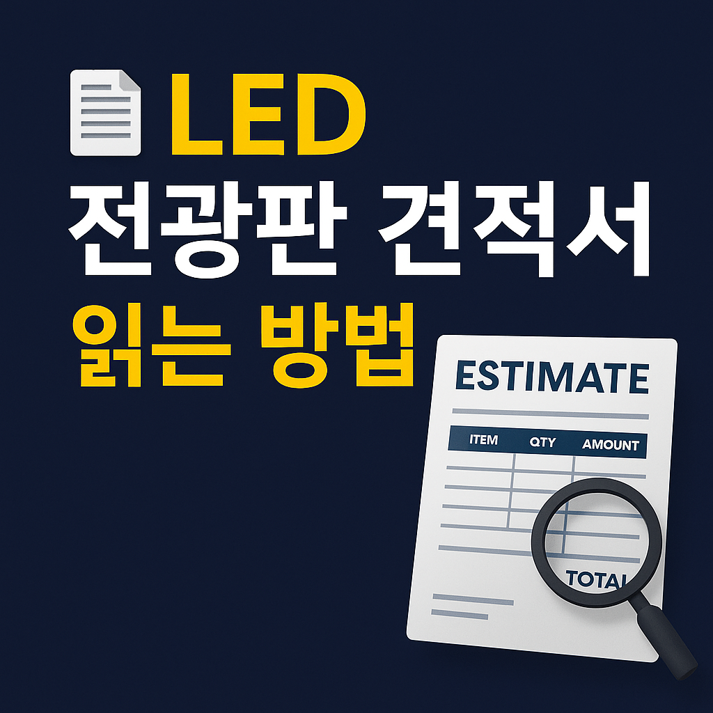 LED 전광판 견적서 읽는 방법 &amp; 주의사항