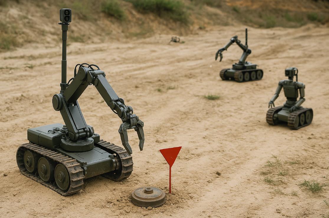 지뢰를 제거하는 AI 군사 로봇