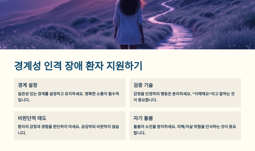 경계성 인격 장애 환자 지원하기