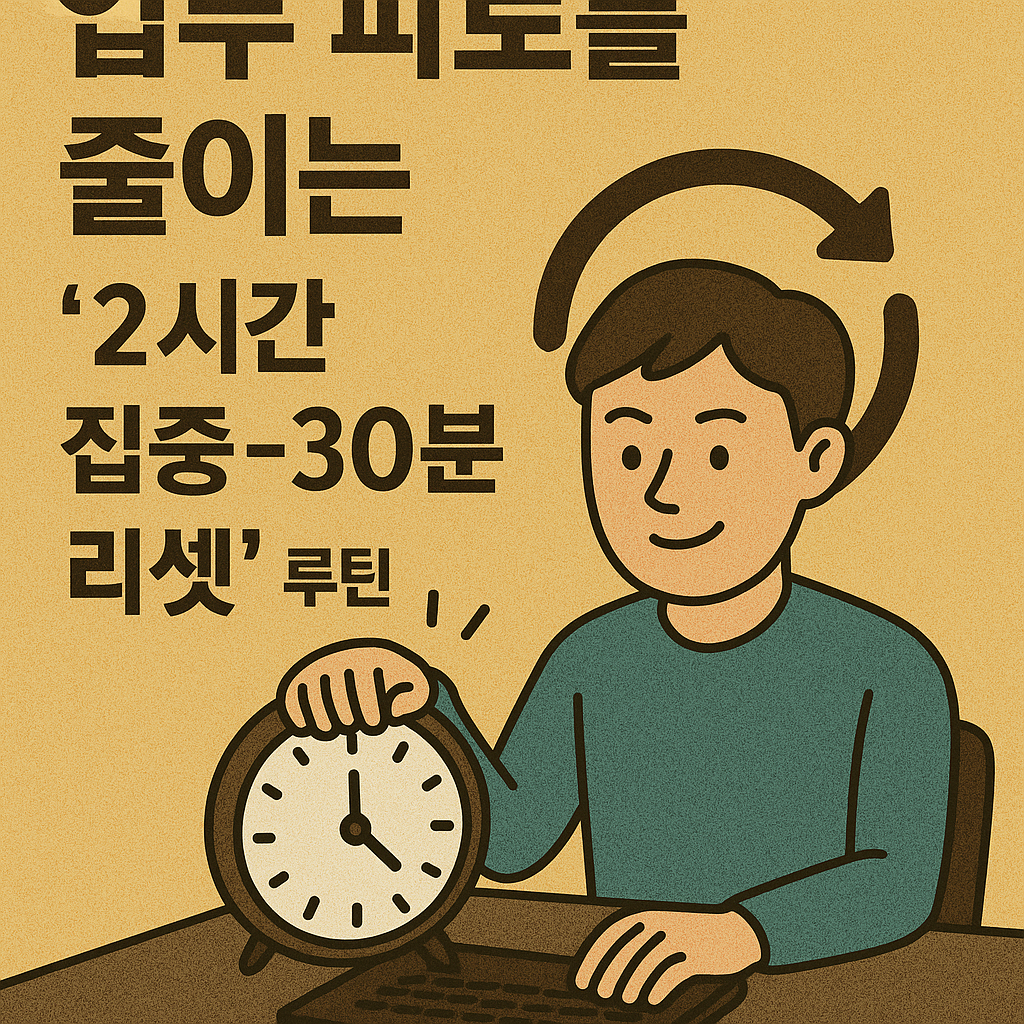 업무 피로를 줄이는 ‘2시간 집중-30분 리셋’ 루틴