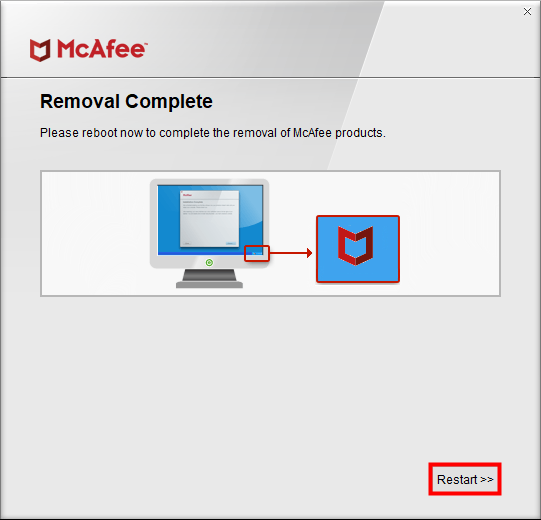 McAfee 삭제 완료