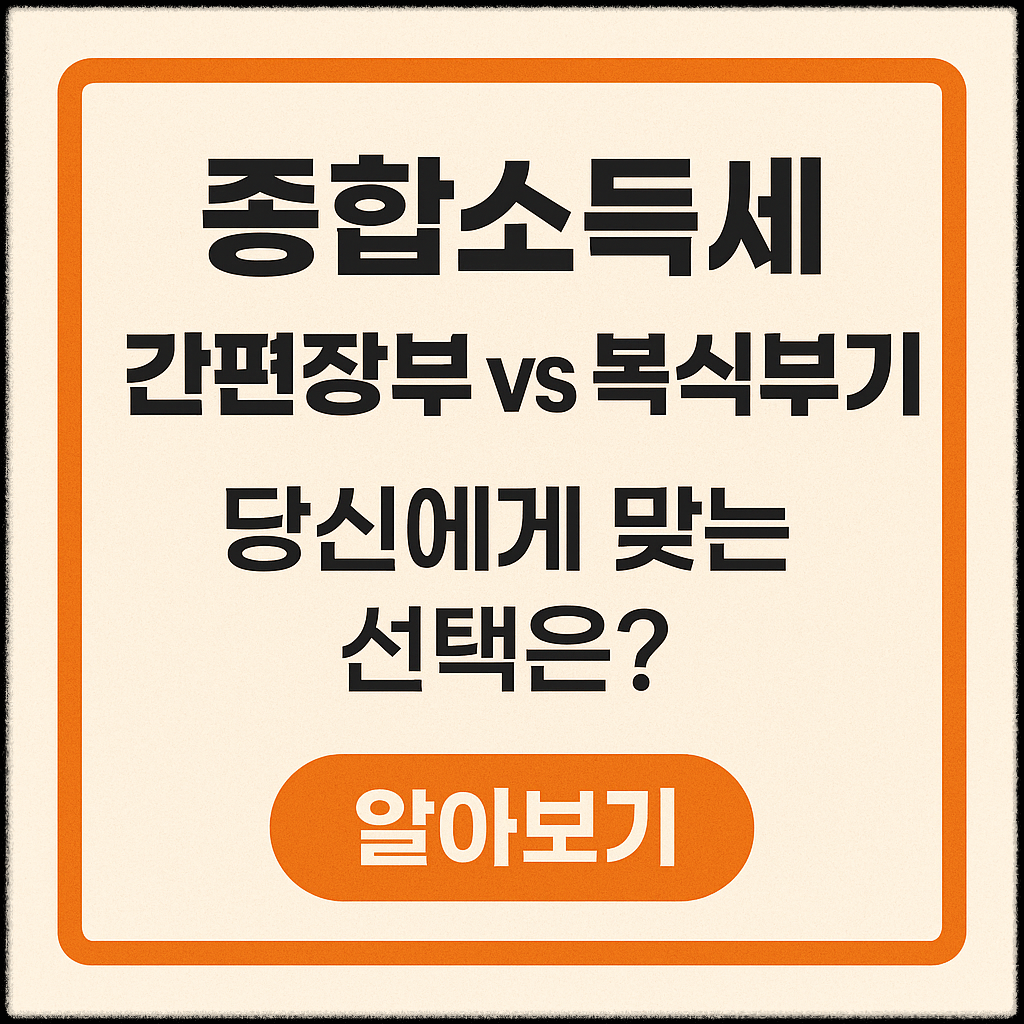 2025 종합소득세 간편장부 vs 복식부기, 당신에게 맞는 선택은?