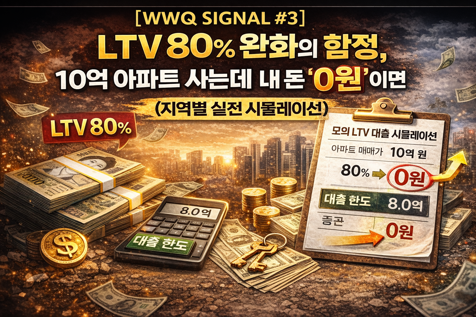 2026 LTV 80% 완화 시 10억 아파트 구매 대출 한도 시뮬레이션 이미지