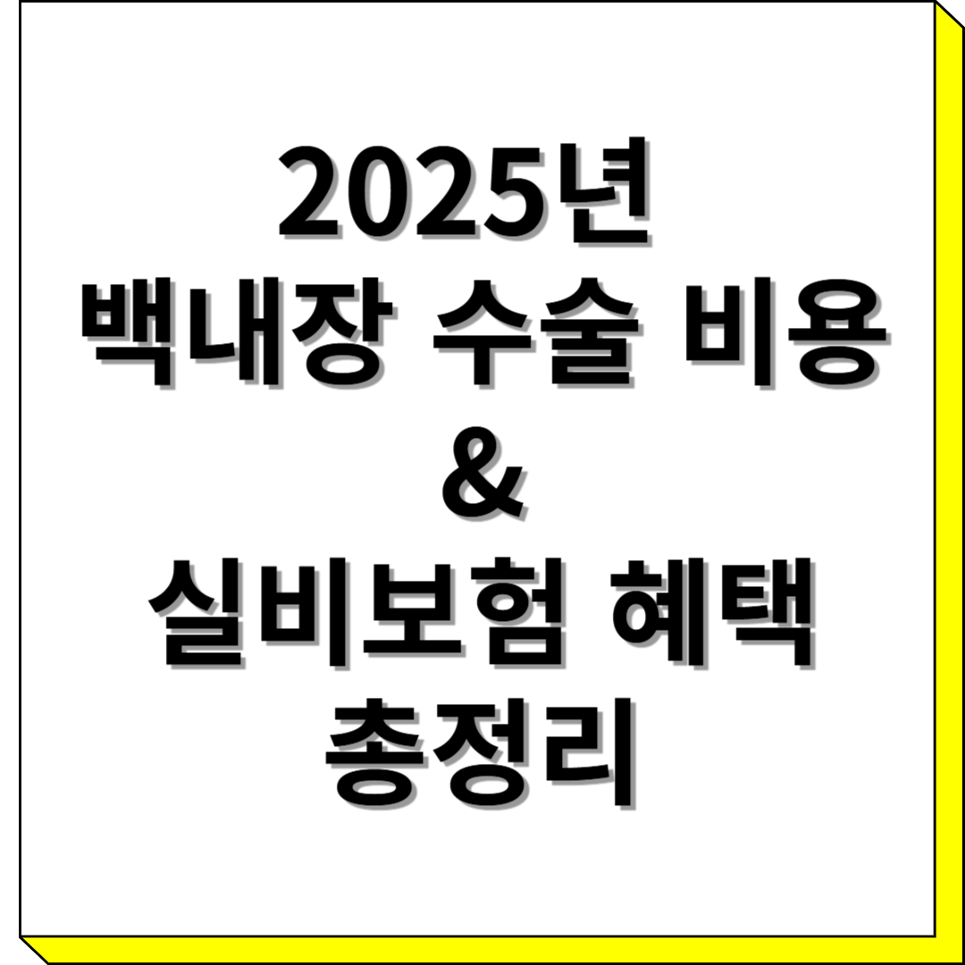 백내장 수술비용&실비보험 혜택