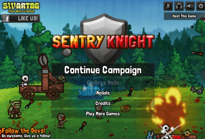 센트리-나이트-플래시게임-메인-화면