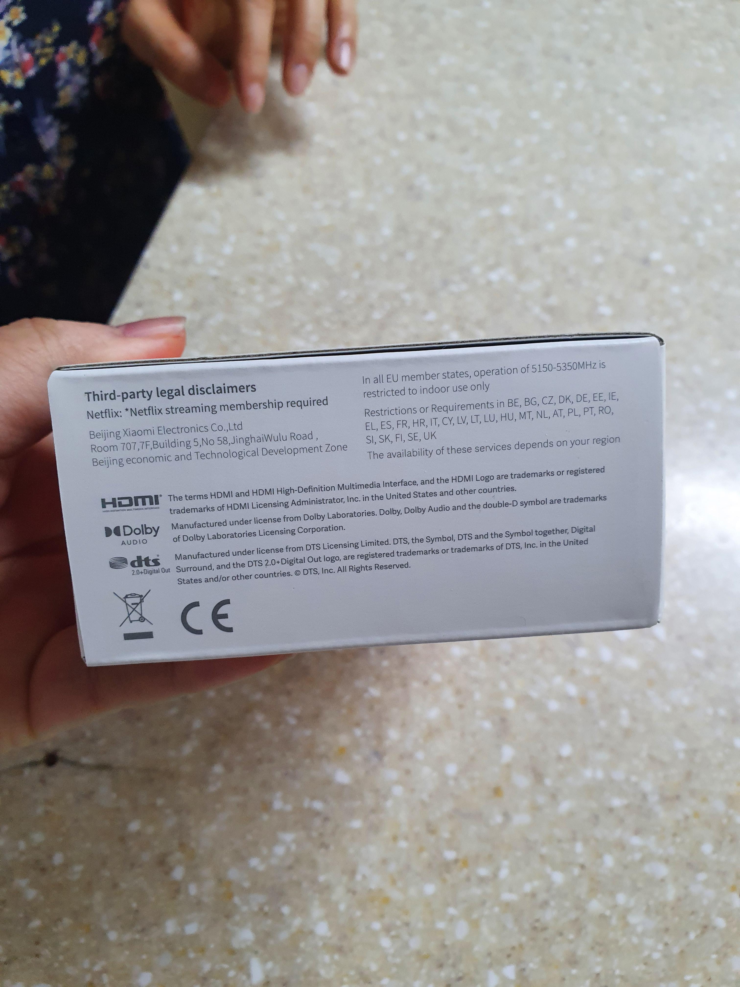 제가 구매한 안드로이드TV 미박스S 박스 하단면 사진