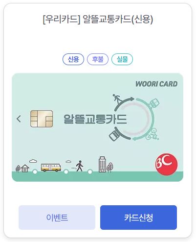 2023년 알뜰교통카드 신용카드