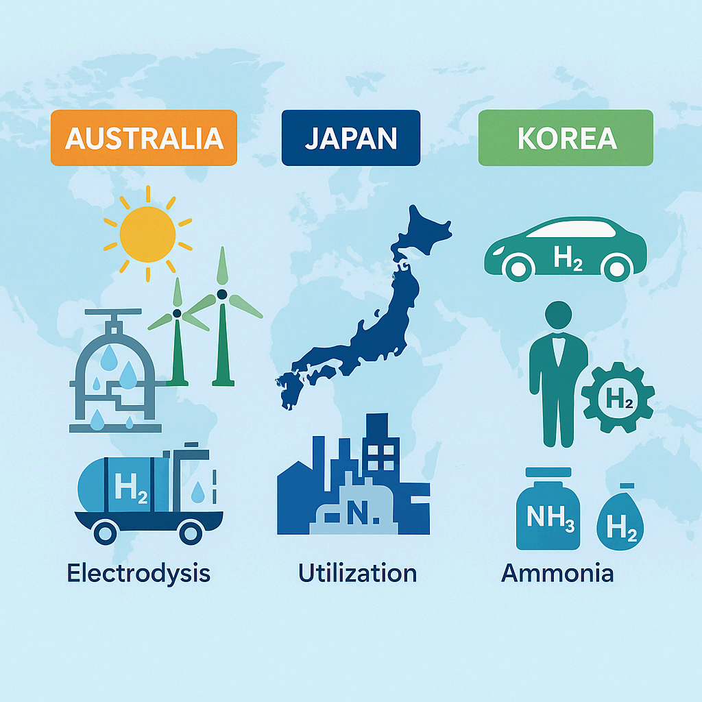 세 나라 전략 비교