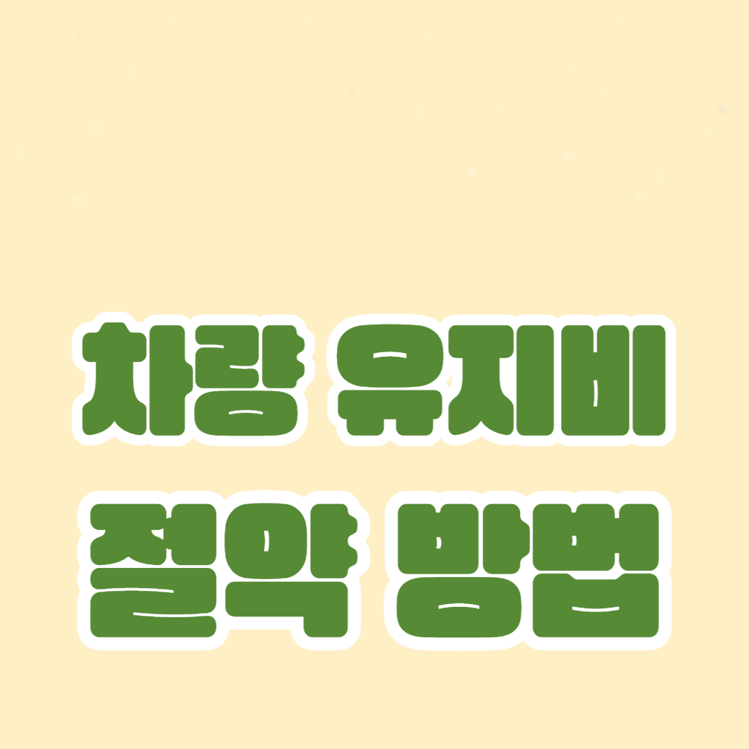 차량 유지비 절약 방법: 연비 향상 팁