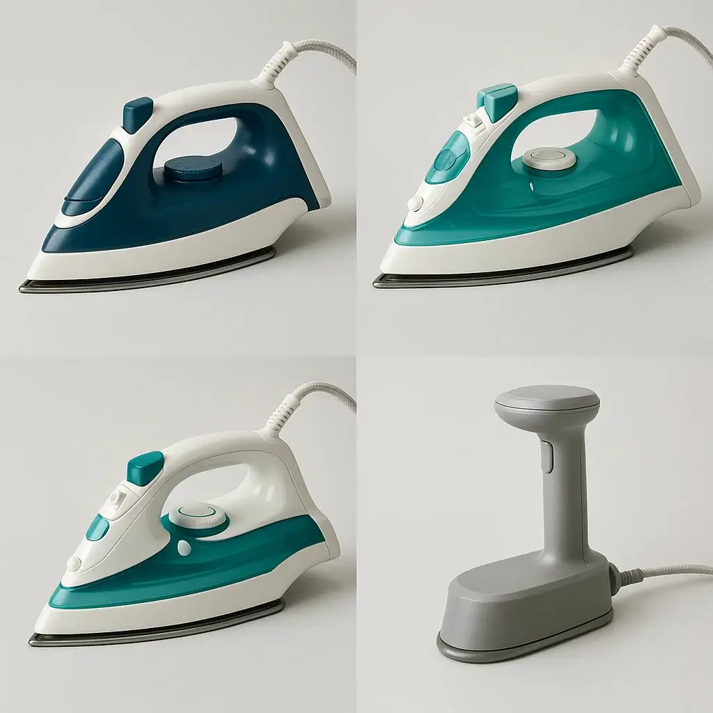 스팀 다리미 사용 중인 모습, 실제 다림질 시연