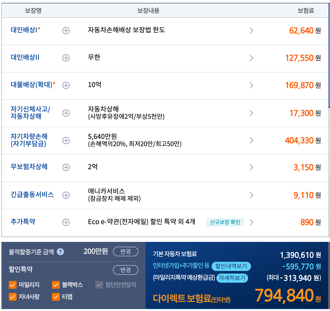 2024 S60 보험료 삼성화재