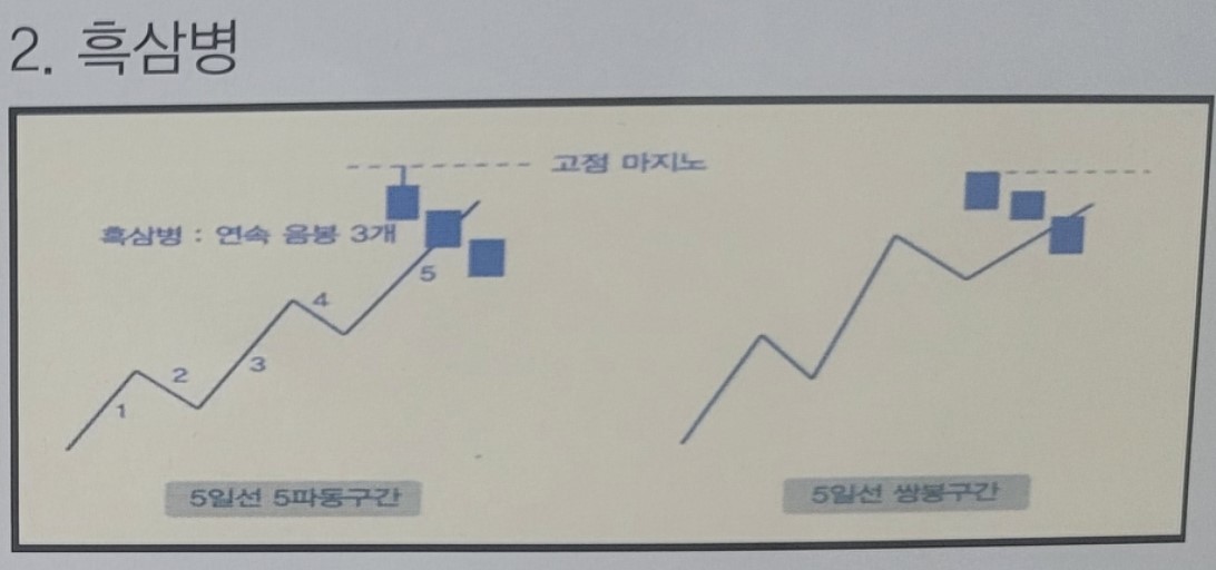 2. 흑삼병 패턴 설명을 위한 도식화