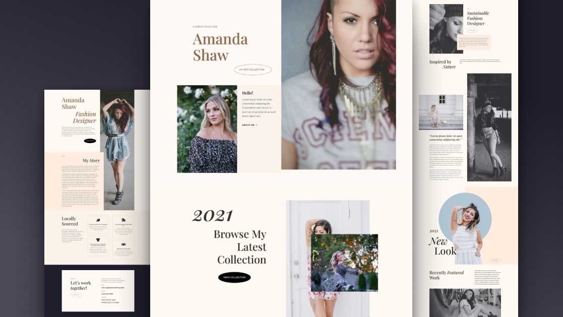 워드프레스 Divi 테마용 패션 디자이너 레이아웃 팩(Fashion Designer Layout Pack) 무료 다운로드