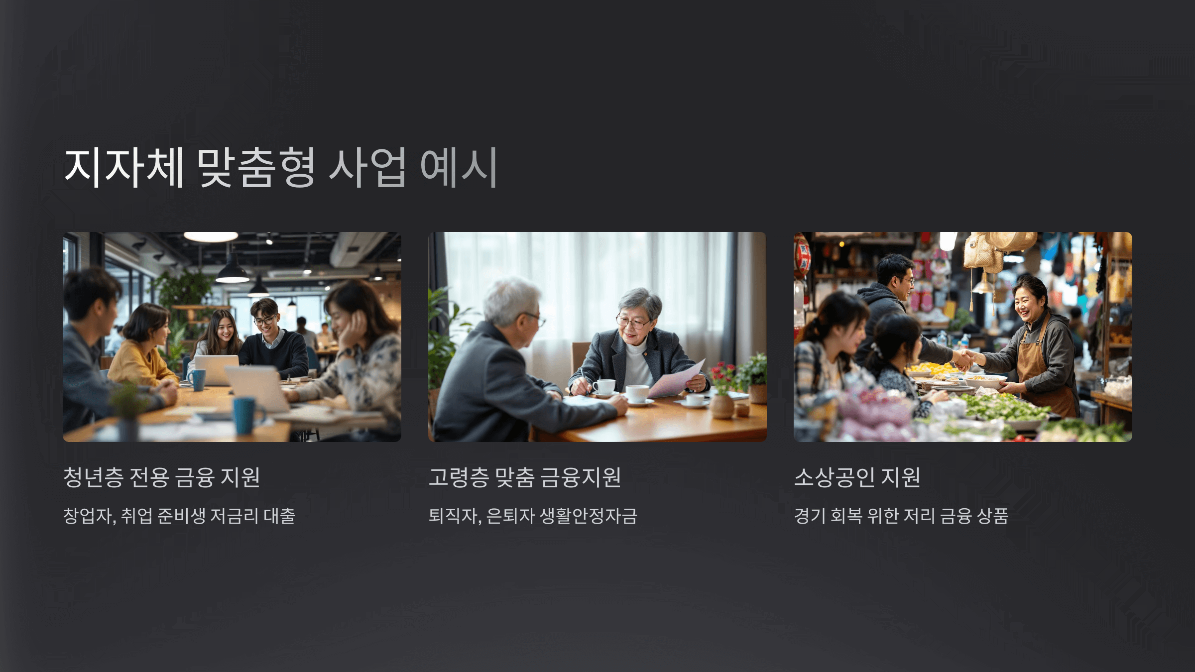 지자체 맞춤형 사업 예시