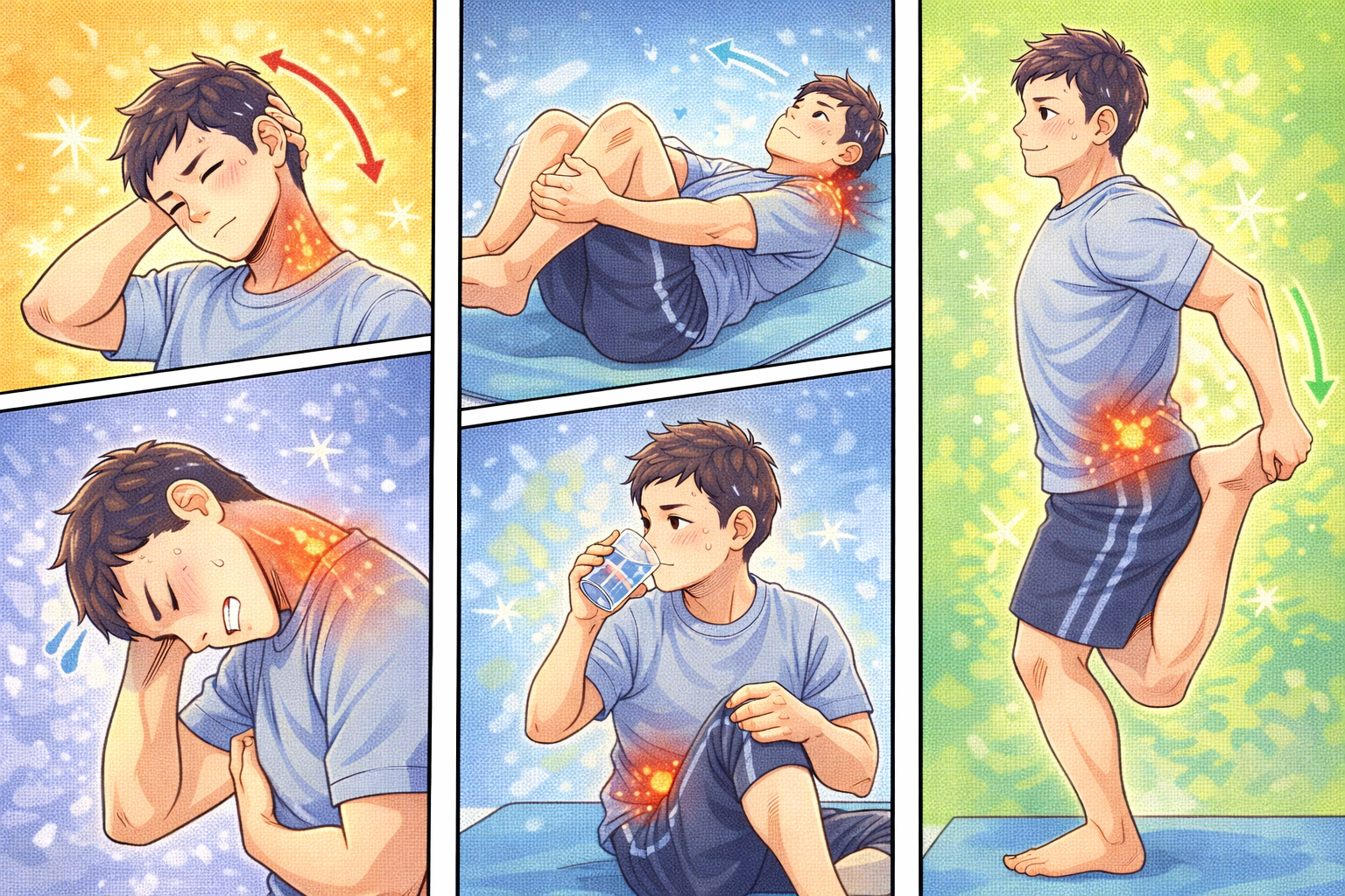 부위별 스트레칭 루틴 가이드(목,허리,무릎) 관련 사진