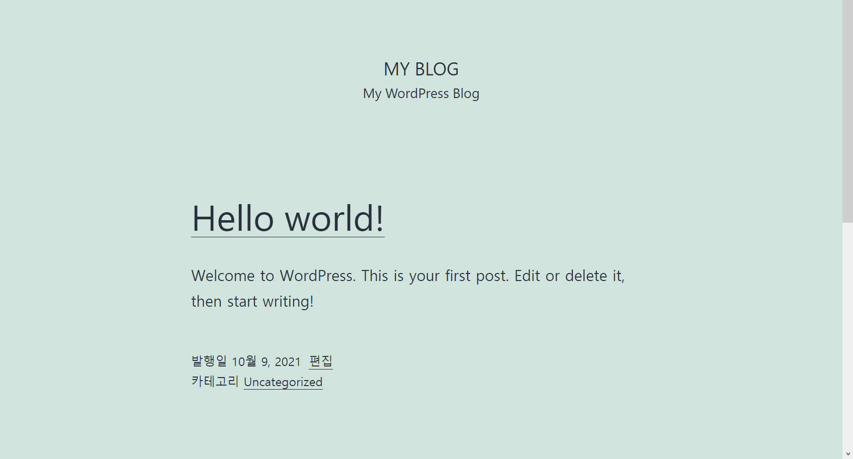 워드프레스 Twenty Twenty-One 테마