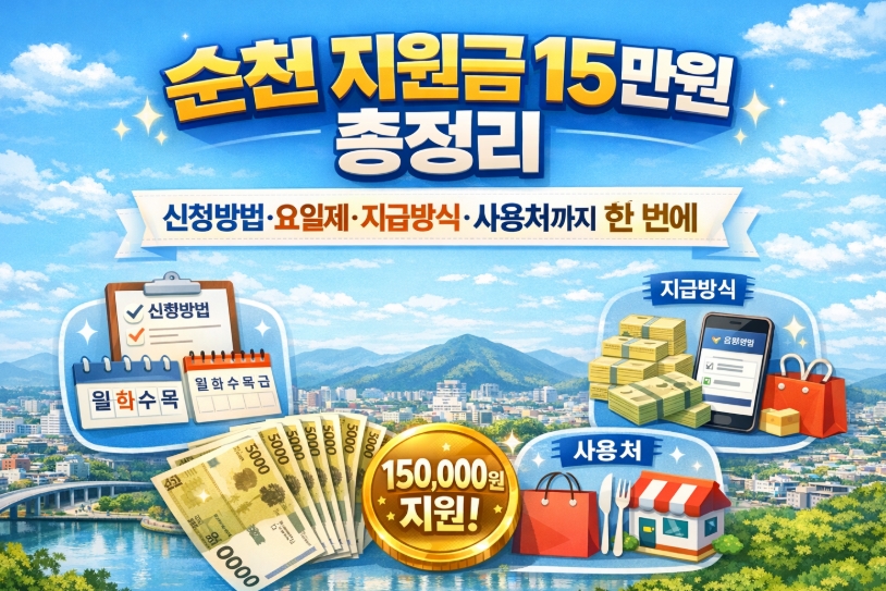순천 지원금 1인당 15만원 신청방법 총정리
