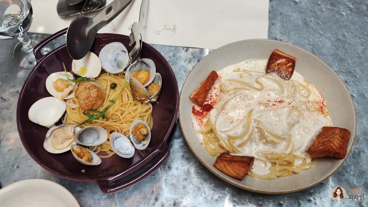 봉골레-명란크림-연어-파스타