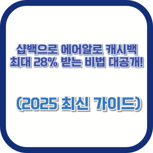 샵백으로 에어알로 캐시백 최대 28% 받는 비법 대공개! (2025 최신 가이드)