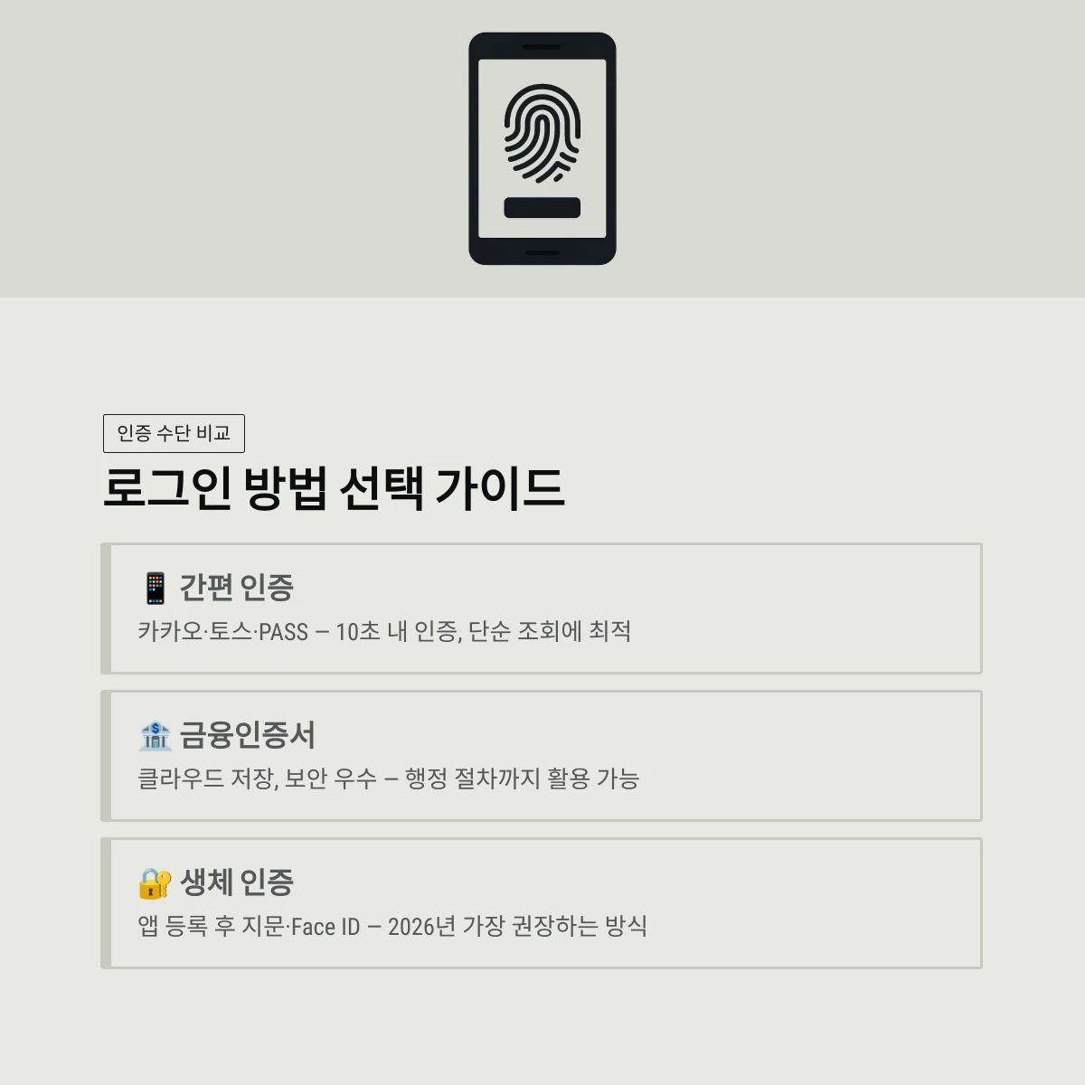 로그인 방법 선택 가이드