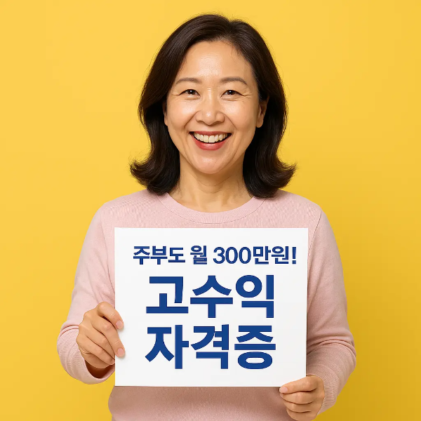 국비지원 자격증으로 고수익을 달성한 듯 밝게 웃고 있는 한국인 여성의 이미지