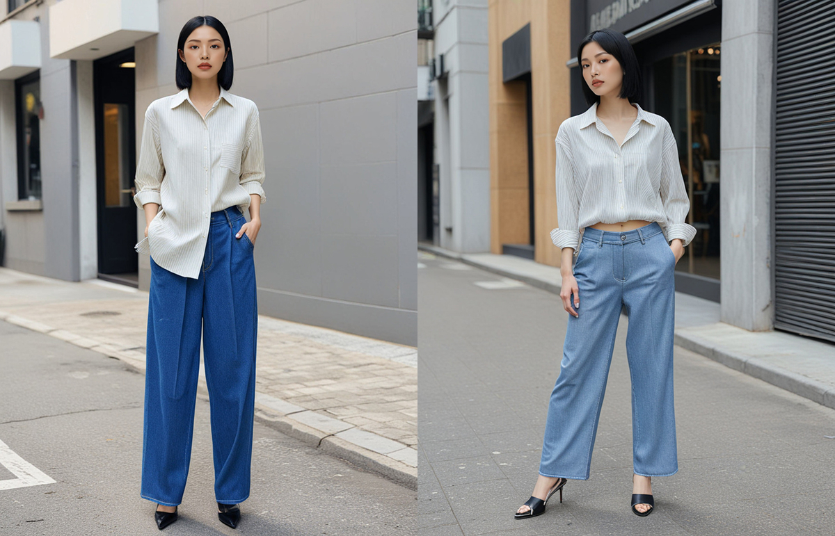 캐릭터 AI - 일본 패션 브랜드 스타일의 옷을 입은 후지모토 사야