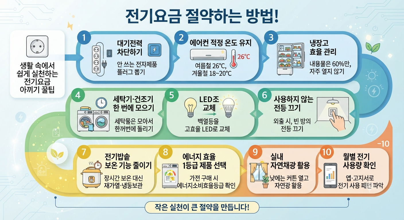 전기요금 절약하는 방법! 생활 속에서 쉽게 실천하는 전기요금 아끼기 꿀팁