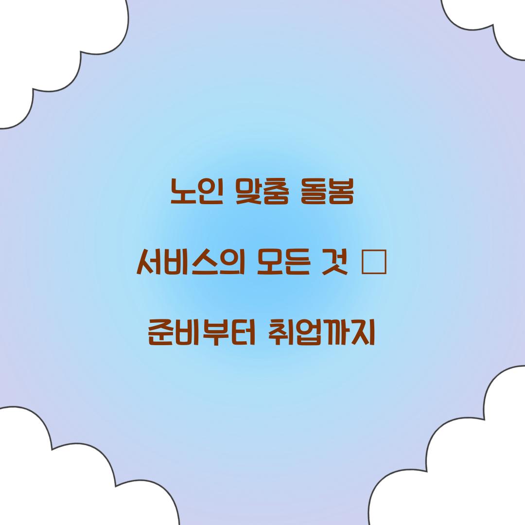 노인 맞춤 돌봄 서비스