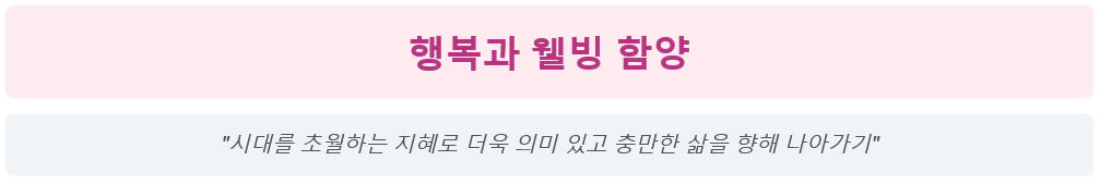 행복과 웰빙 함양