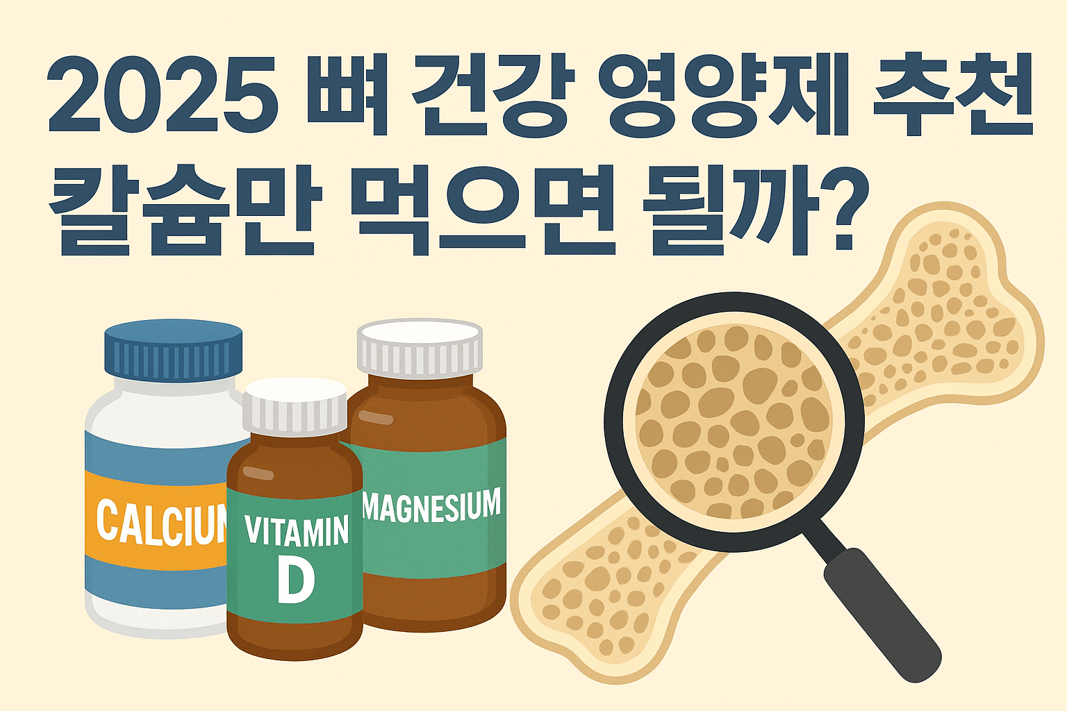 2025 뼈 건강 영양제 추천, 칼슘만 먹으면 될까