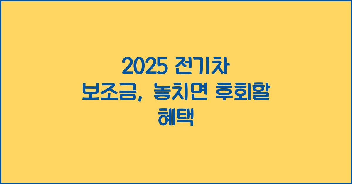 2025 전기차 보조금