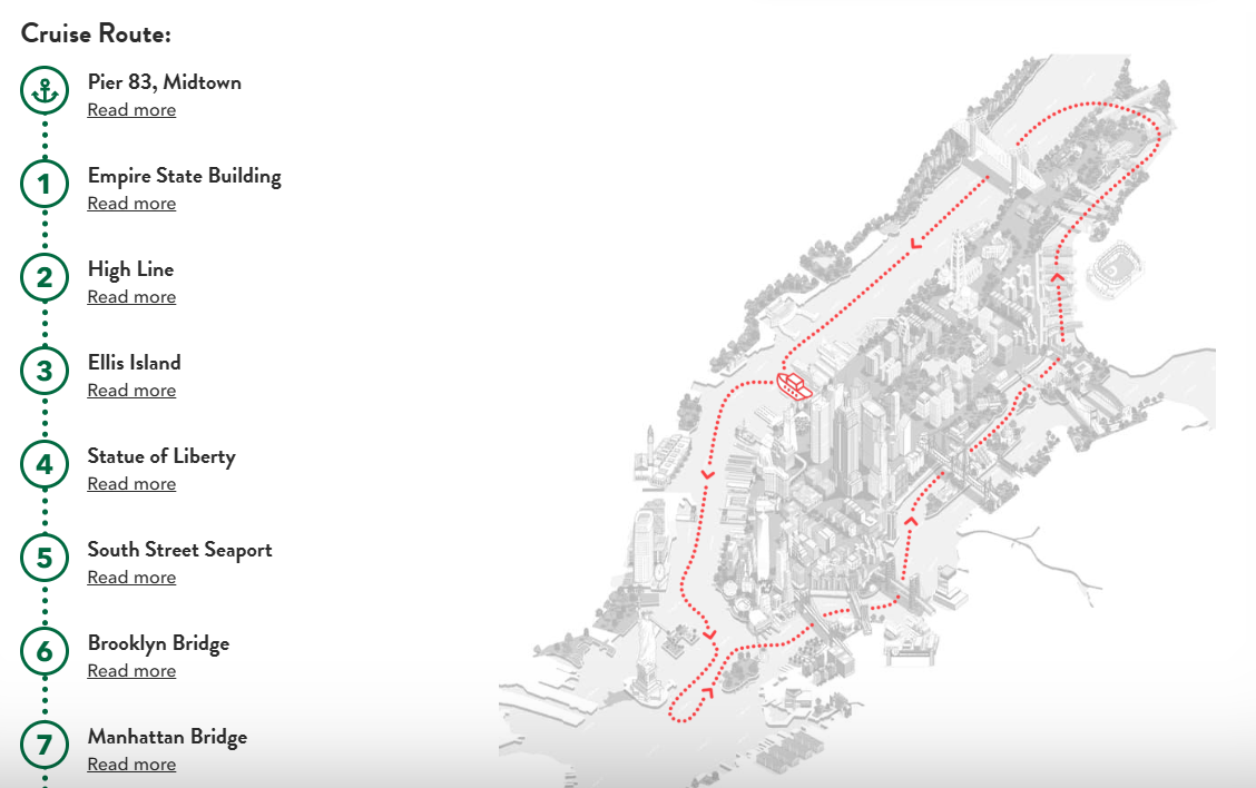 뉴욕 수상택시를 통한 여행경로 관련 정보입니다.