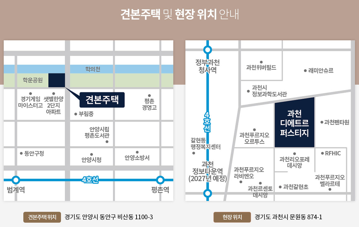 과천 디에트르 퍼스티지 견본주택 현장위치